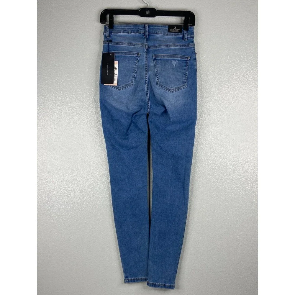 American Bazi Women Size 3 Jeans High Rise Skinny Distressed NWT - Picture 5 of 15